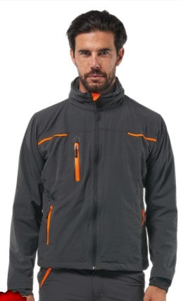 Giacca LOGICA PANAMA/4 da uomo antivento elasticizzata 140 gr
86% poliammide 14% fibra elastica
Grigio/Arancio